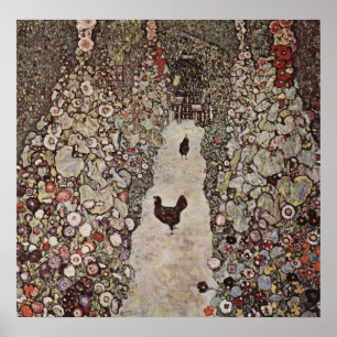 Poster Gustav Klimt - Jardim com Roosters