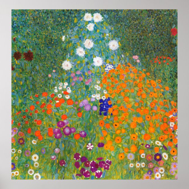 Poster Gustav Klimt: Jardim Flor (Frente)