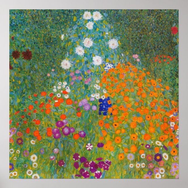 Poster Gustav Klimt - Jardim Flor (Frente)