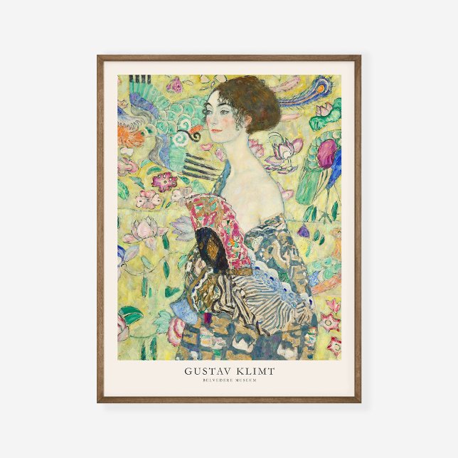 Poster Gustav Klimt Lady with Fan Art Exhibation (Dama de (Criador carregado)