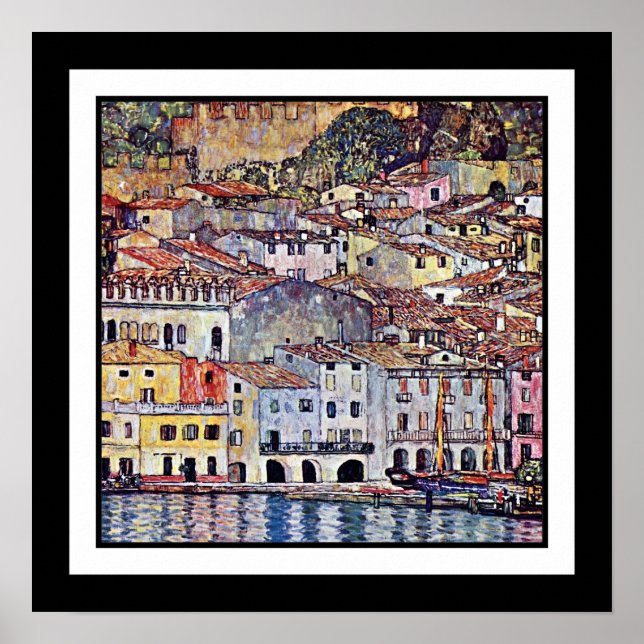 Póster Gustav Klimt - Malcesina no lago Garda Itália (Frente)