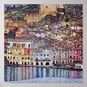Póster Gustav Klimt - Malcesine no Lago de Garda Itália