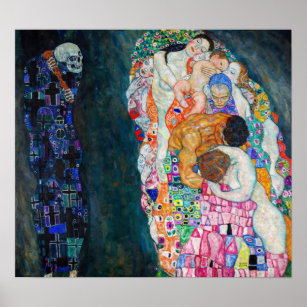 Poster Gustav Klimt - Morte e Vida