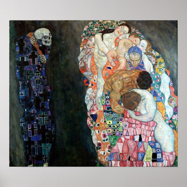 Poster Gustav Klimt Morte e Vida (Frente)