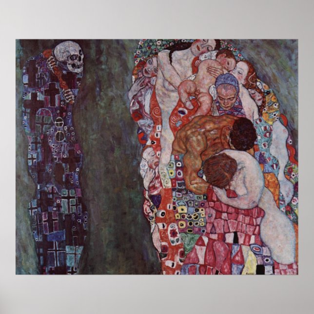Poster Gustav Klimt - Morte e Vida (Frente)