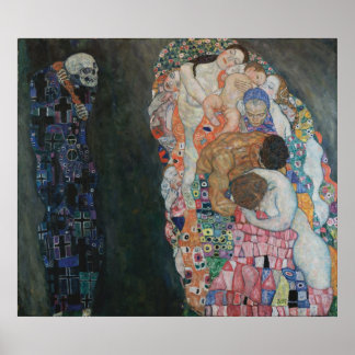 Póster Gustav Klimt - Morte e Vida, 1910