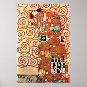 Póster Gustav Klimt - O Abraço - Pintura de Arte Fina
