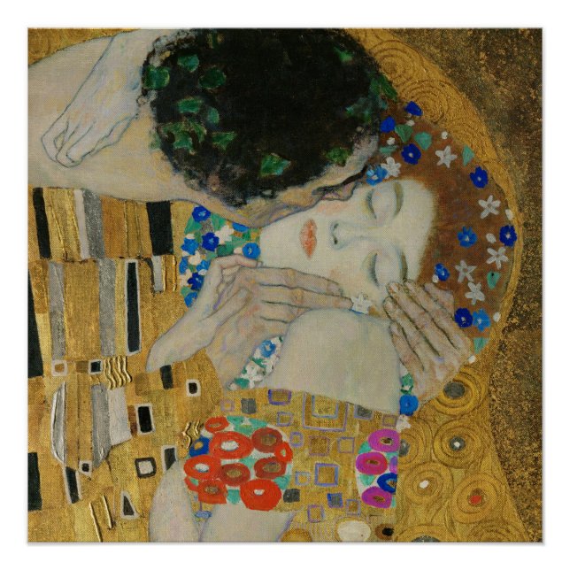 Póster Gustav Klimt O Beijo (Frente)