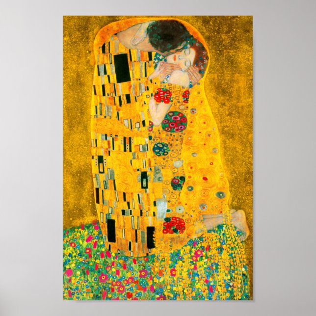 Poster Gustav Klimt O Beijo (Frente)