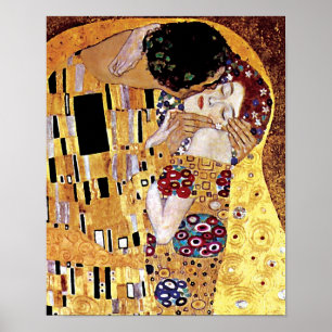 Póster Gustav Klimt - O Beijo - Arte Nova Antiga