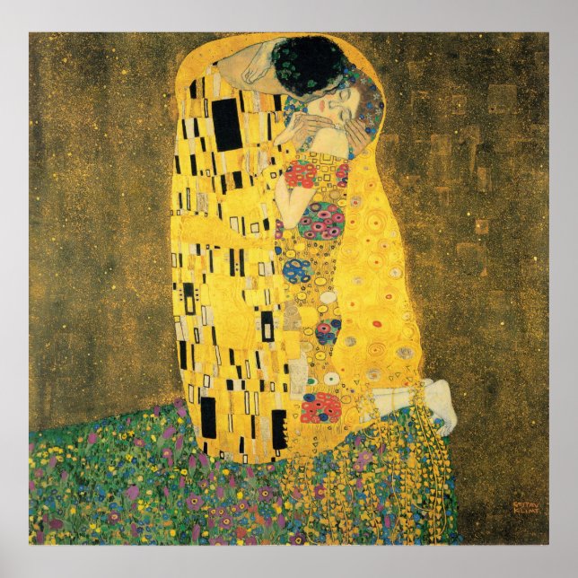 Póster GUSTAV KLIMT - O beijo de 1907 (Frente)
