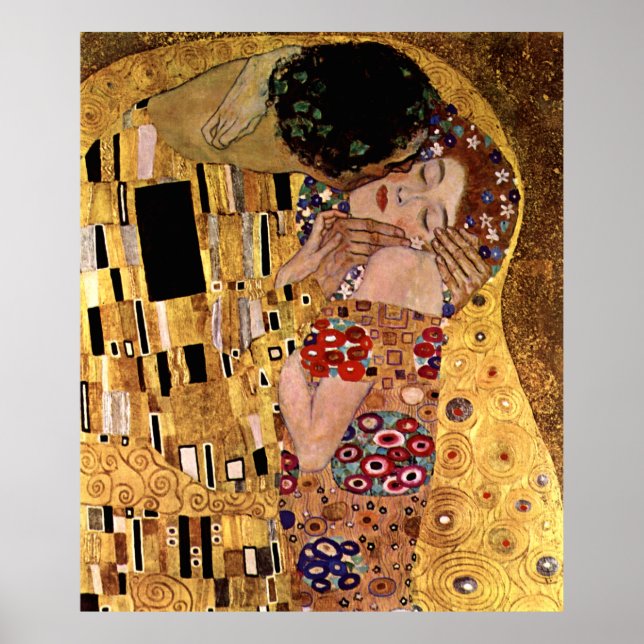 Póster Gustav Klimt: O Beijo (Detalhe) (Frente)