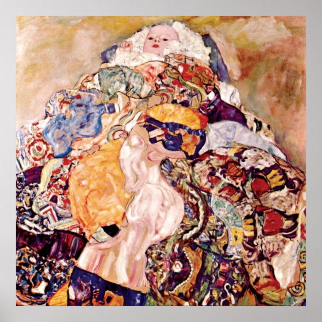 Poster Gustav Klimt - O Berço Bebê - Recém-nascido (Frente)
