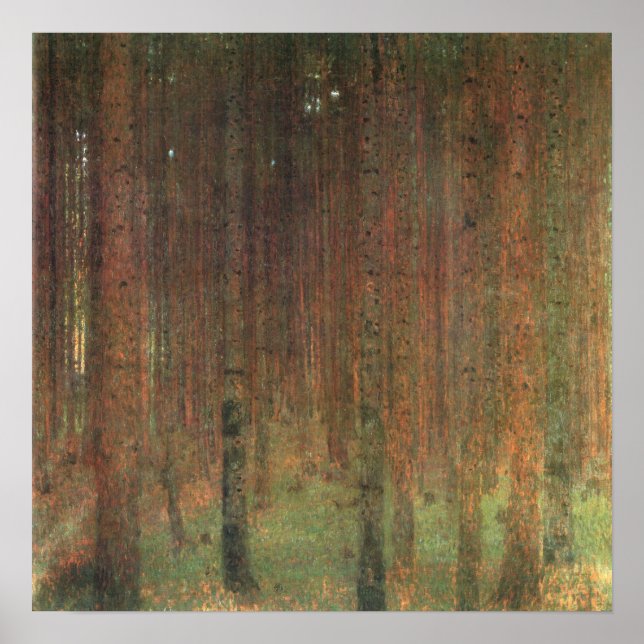 Póster Gustav Klimt - Pinheiros, 1902 (Frente)