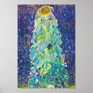 Póster Gustav Klimt - Pintura de Arte Fina do Girassol