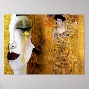 Poster Gustav Klimt, pinturas Collage, Arte Combinada