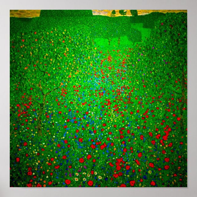 Poster Gustav Klimt Poppy Field (Frente)