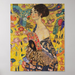 Poster Gustav Klimt - Senhora com ventilador