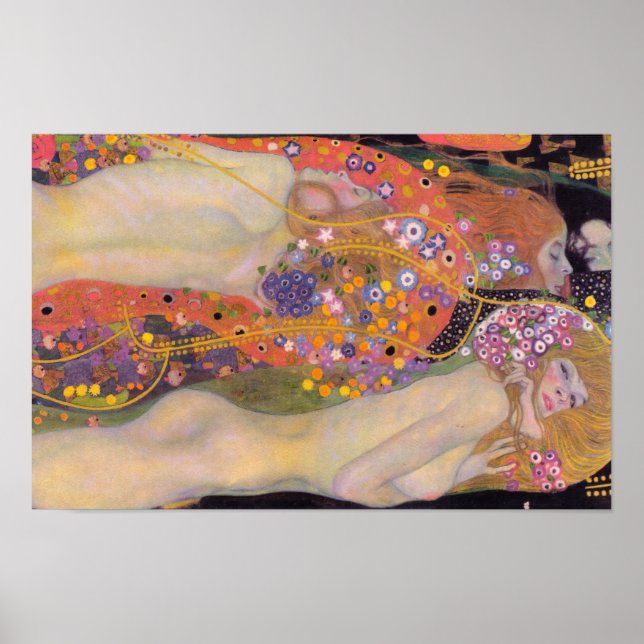Poster Gustav Klimt - Serpentes Aquáticas II (Frente)