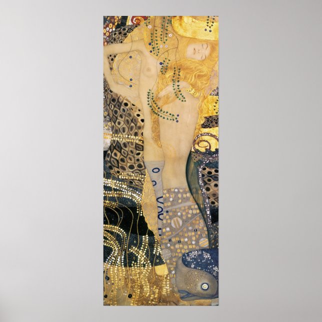 Poster Gustav Klimt - Serpentes de Água I (Frente)