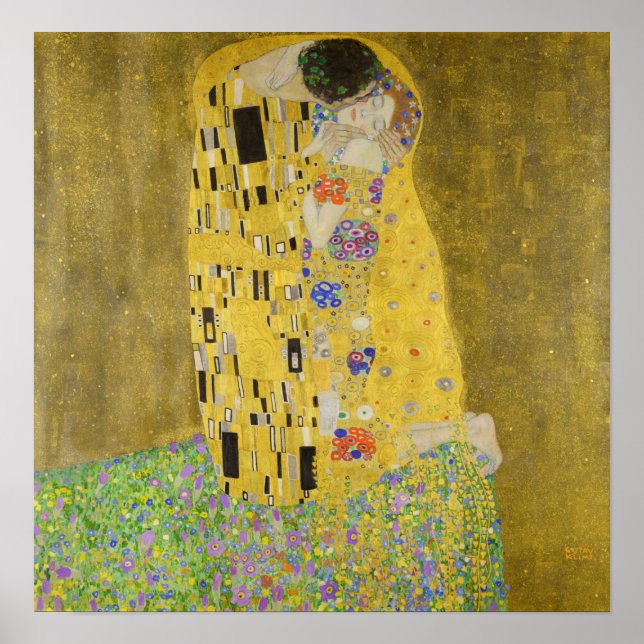Poster Gustav Klimt - The Biss (Frente)