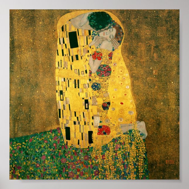 Póster Gustav Klimt - The Kiss (El Beso, Le Baiser) (Frente)