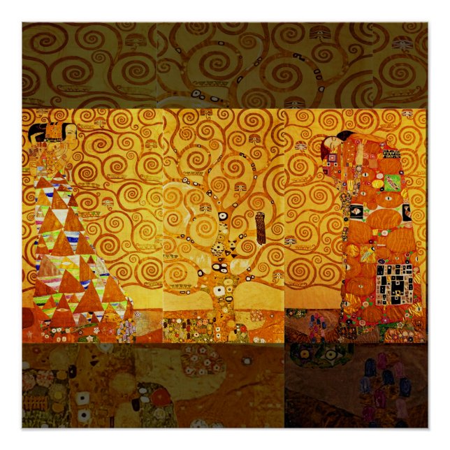 Póster Gustav Klimt Tree of Life: Art Nouveau Symbolista (Frente)