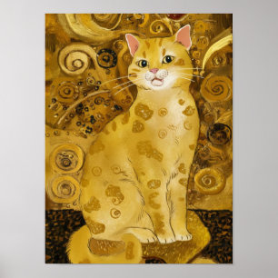 Poster Gustav Klimt, uma colher de gato giro, Gustav klim