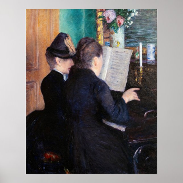 Poster Gustave Caillebotte - A Lição de Piano (Frente)