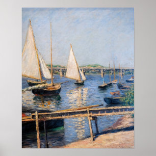 Poster Gustave Caillebotte - Barcos à Vela em Argenteuil