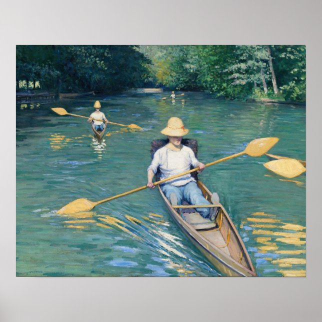 Poster Gustave Caillebotte - Barcos no Yerres (Frente)