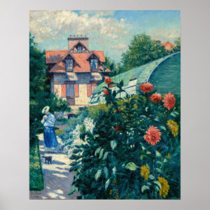 Poster Gustave Caillebotte - Dahlias, Jardim
