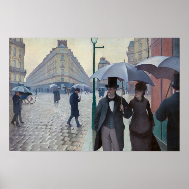 Poster Gustave Caillebotte - Paris Street; Rainy Day (Frente)