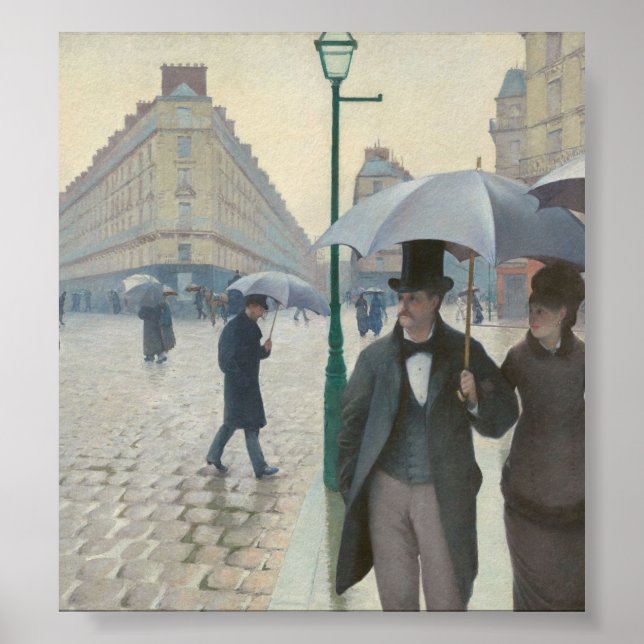 Póster Gustave Caillebotte - Paris Street; Rainy Day (Frente)