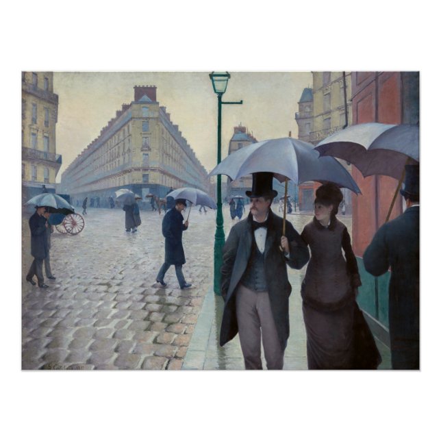 Póster Gustave Caillebotte - Paris Street; Rainy Day (Frente)