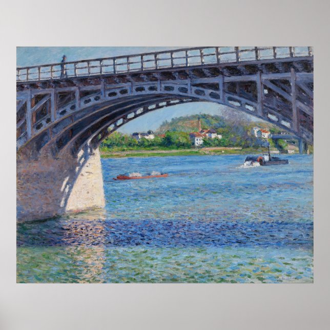 Poster Gustave Caillebotte - Ponte em Argenteuil & Seine (Frente)