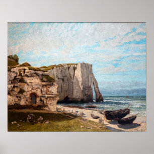Poster Gustave Courbet - Cliff no Etretat após a tempesta