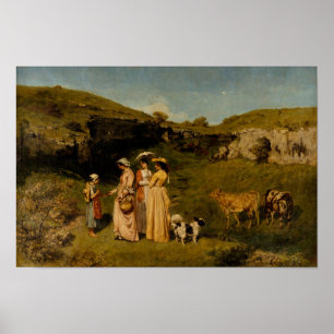 Poster Gustave Courbet - Jovens Mulheres da Aldeia