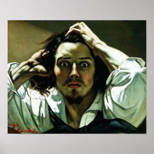 Póster Gustave Courbet - O Homem Desesperado (Frente)