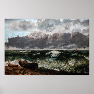Poster Gustave Courbet - O Mar Tempestuoso / A Onda