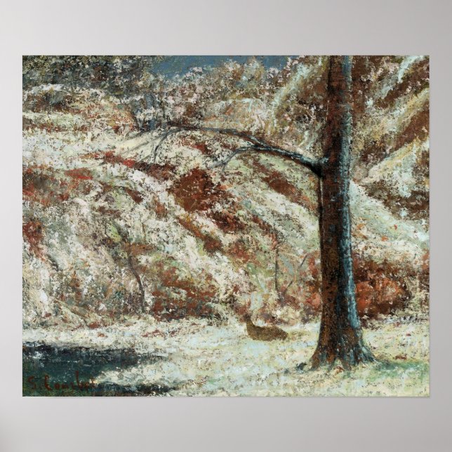 Poster Gustave Courbet - Paisagem de inverno (Frente)
