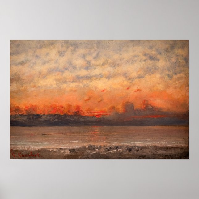 Poster Gustave Courbet - Pôr do sol (Frente)