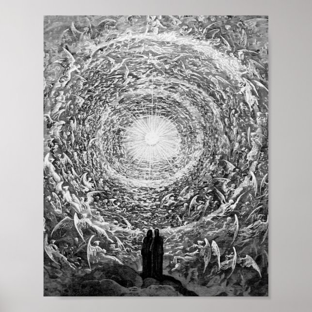 Poster Gustave Dore - ( A Rosa Branca ) Visão Empírea (Frente)