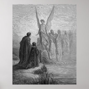Póster Gustave Dore Engrenando Ilustração Purgatória Dant