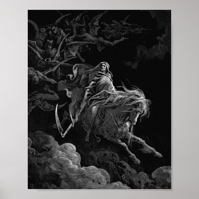 Poster Gustave Dore - Morte No Cavalo Pálido (Frente)