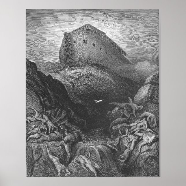 Póster Gustave Doré - Uma Pomba É Enviada da Arca (Frente)