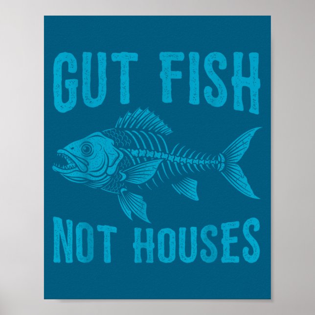 Poster Gut Fish Not Houses, Coastal Conservation Ocean Lo (Frente)