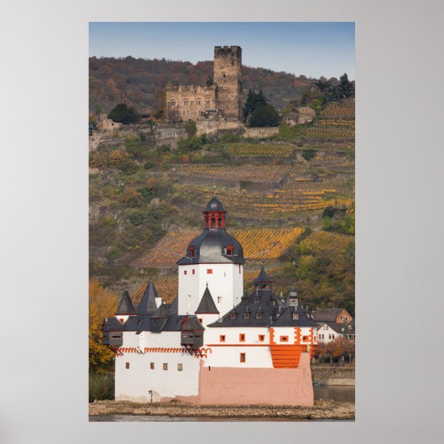 Poster Gutenfels E Castelos Pfalzgrafenstein (Frente)