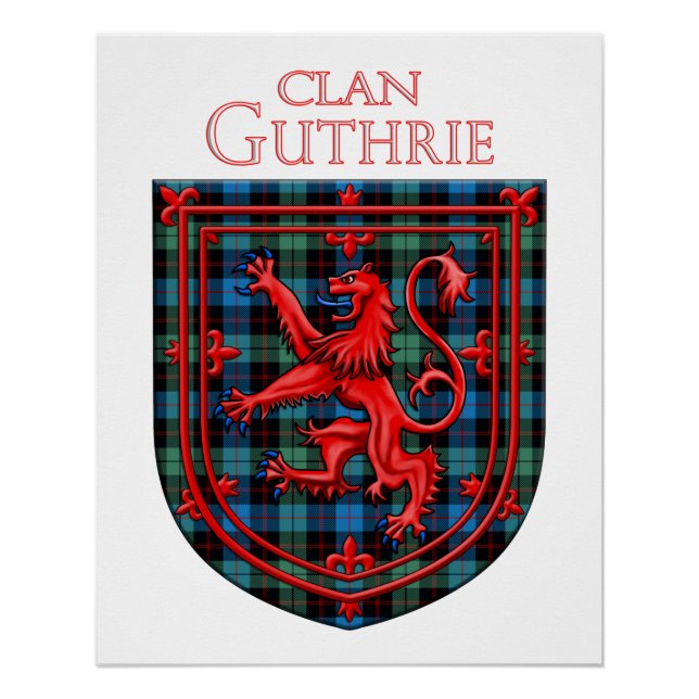 Póster Guthrie Tartan Scottish Xadrez Lion Rampant (Frente)