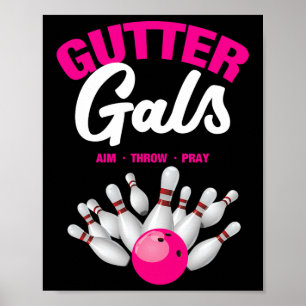 Poster Gutter Gals Nome de Equipe de Boliche Engraçado pa